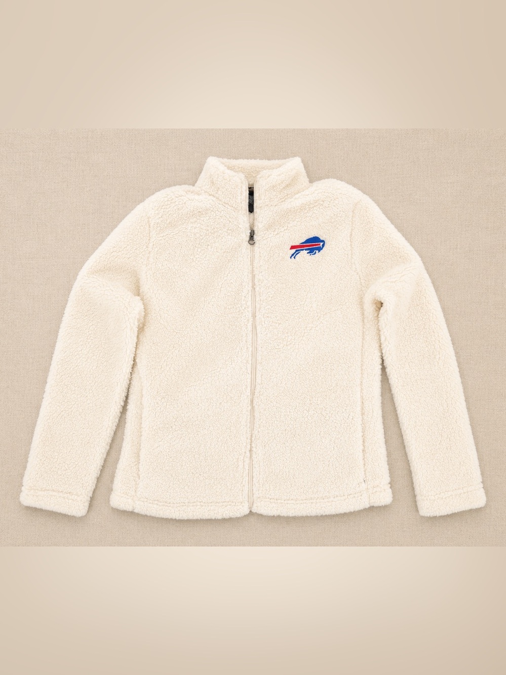 NFL Juniors Collection Buffalo Bills Sherpa Jacket | Cream | Women's Size XS